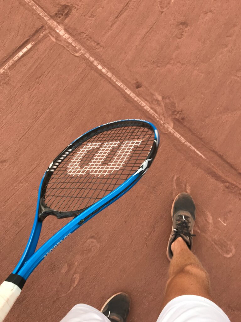 blue color wilson tennis racket